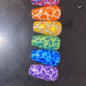 Colorful Leopard Print Press-On Nails